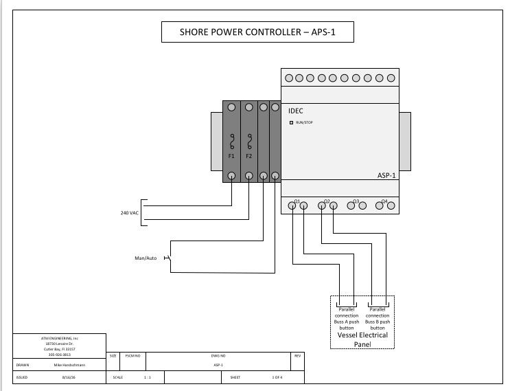 ASP-1 shore power controller wiring diagram