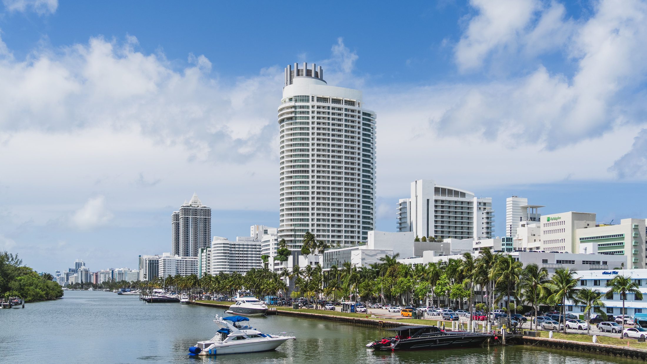 Miami marina and skyline