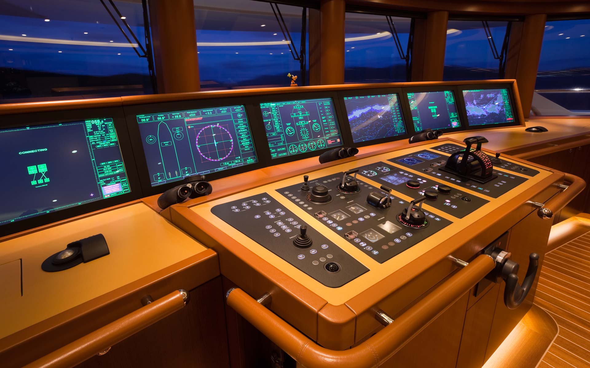 Marine vessel at night